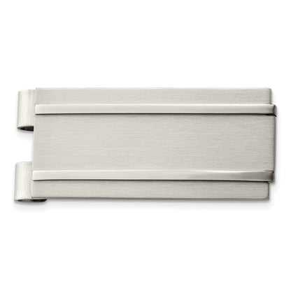 Stainless Steel Chisel Brushed And Polished Money Clip