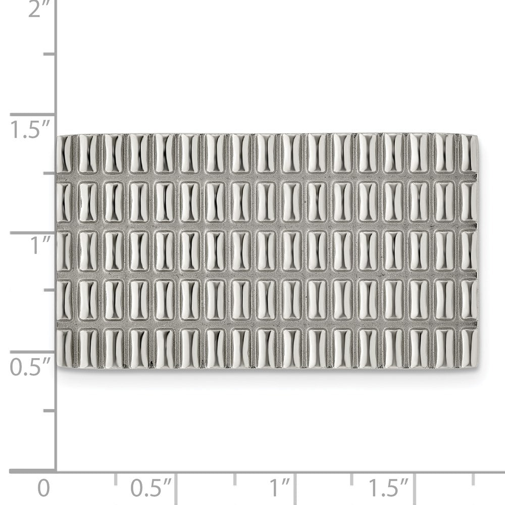 Stainless Steel Chisel Polished And Textured Money Clip