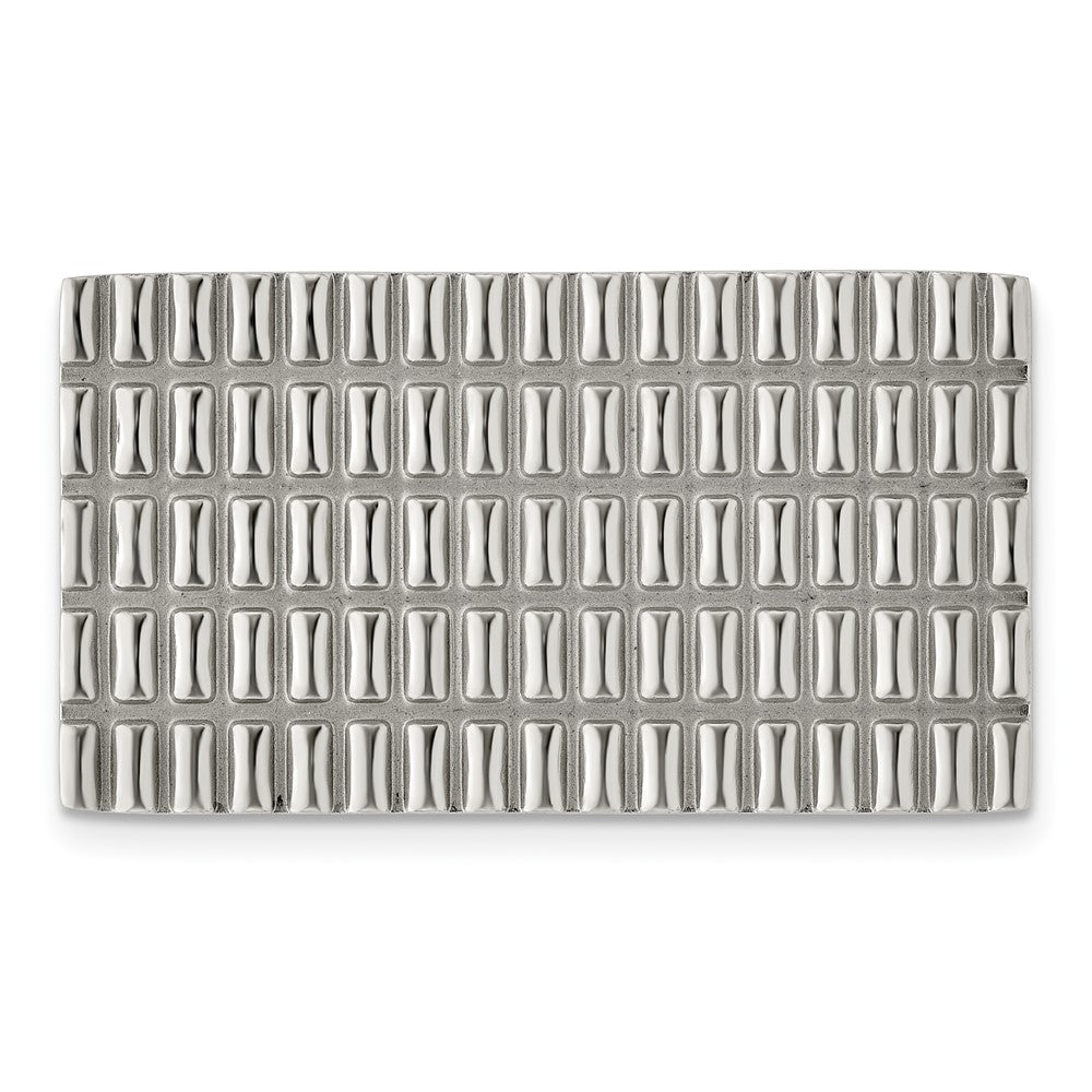 Stainless Steel Chisel Polished And Textured Money Clip