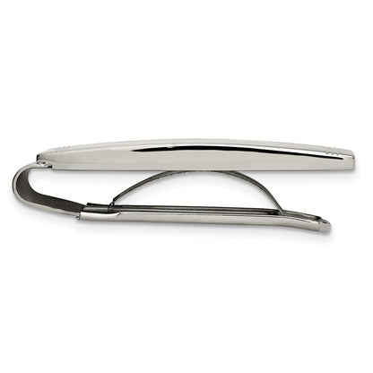 Stainless Steel Chisel Polished And Grooved Money Clip