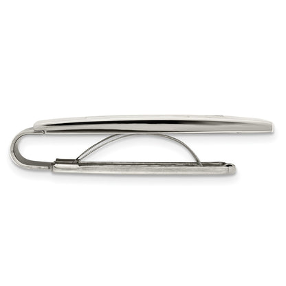 Stainless Steel Chisel Polished Black Carbon Fiber Inlay Money Clip