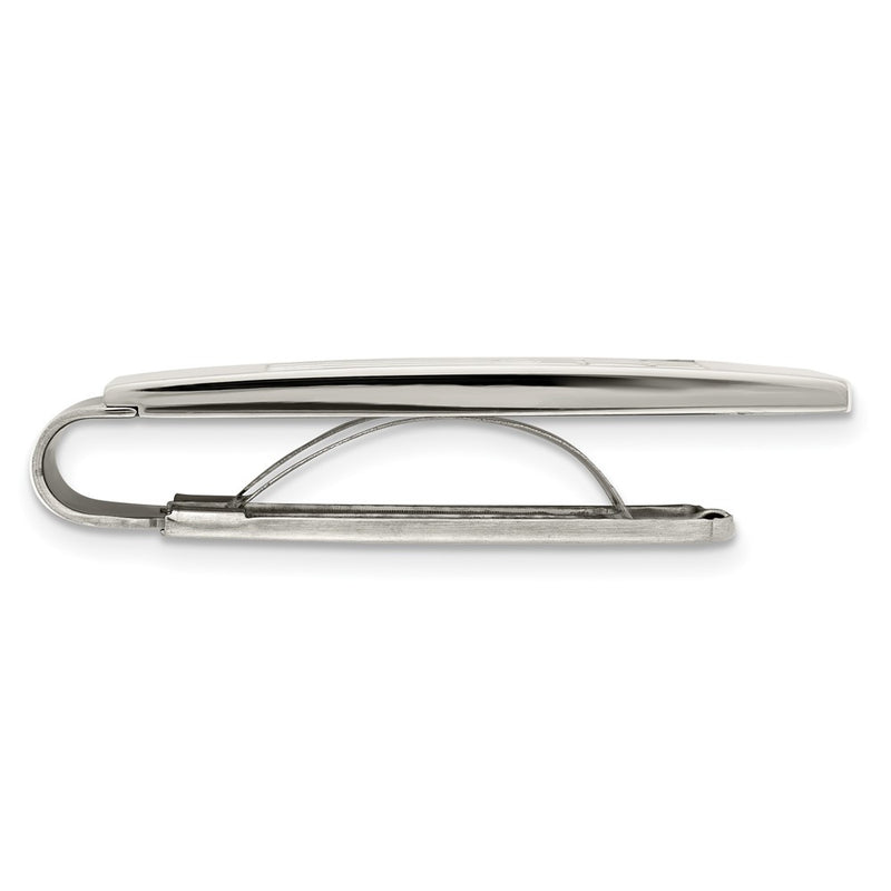 Stainless Steel Chisel Polished Black Carbon Fiber Inlay Money Clip