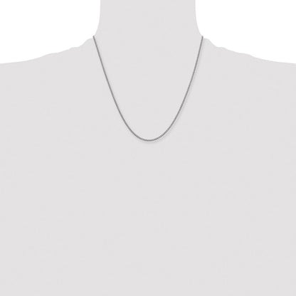 Stainless Steel Chisel Antiqued 2mm Round Curb Chain Necklace