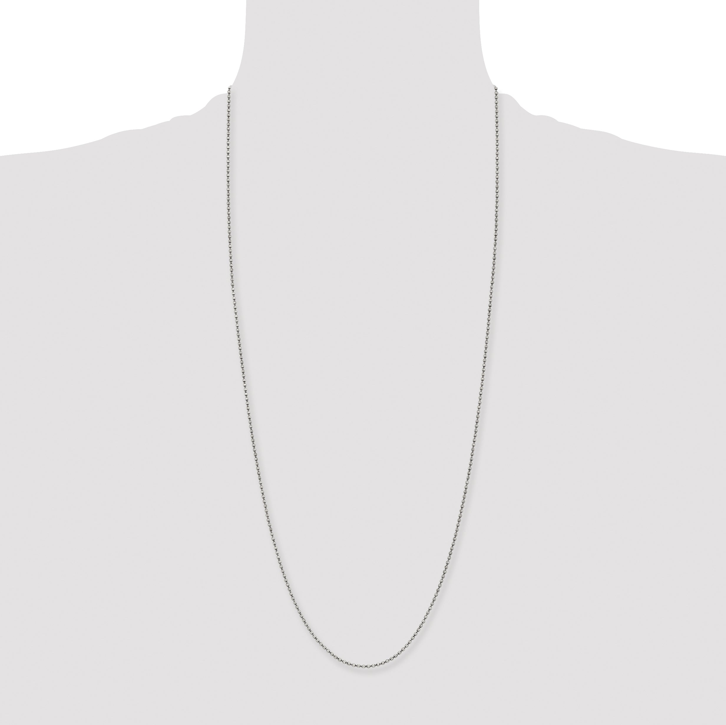 Stainless Steel Chisel Antiqued 2mm 30 Inch Beaded Ball Chain