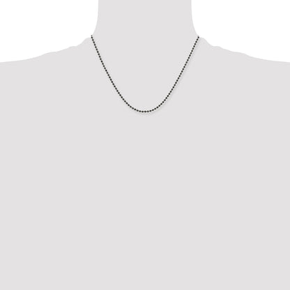 Stainless Steel Chisel Antiqued 2.4mm 18 Inch Beaded Ball Chain