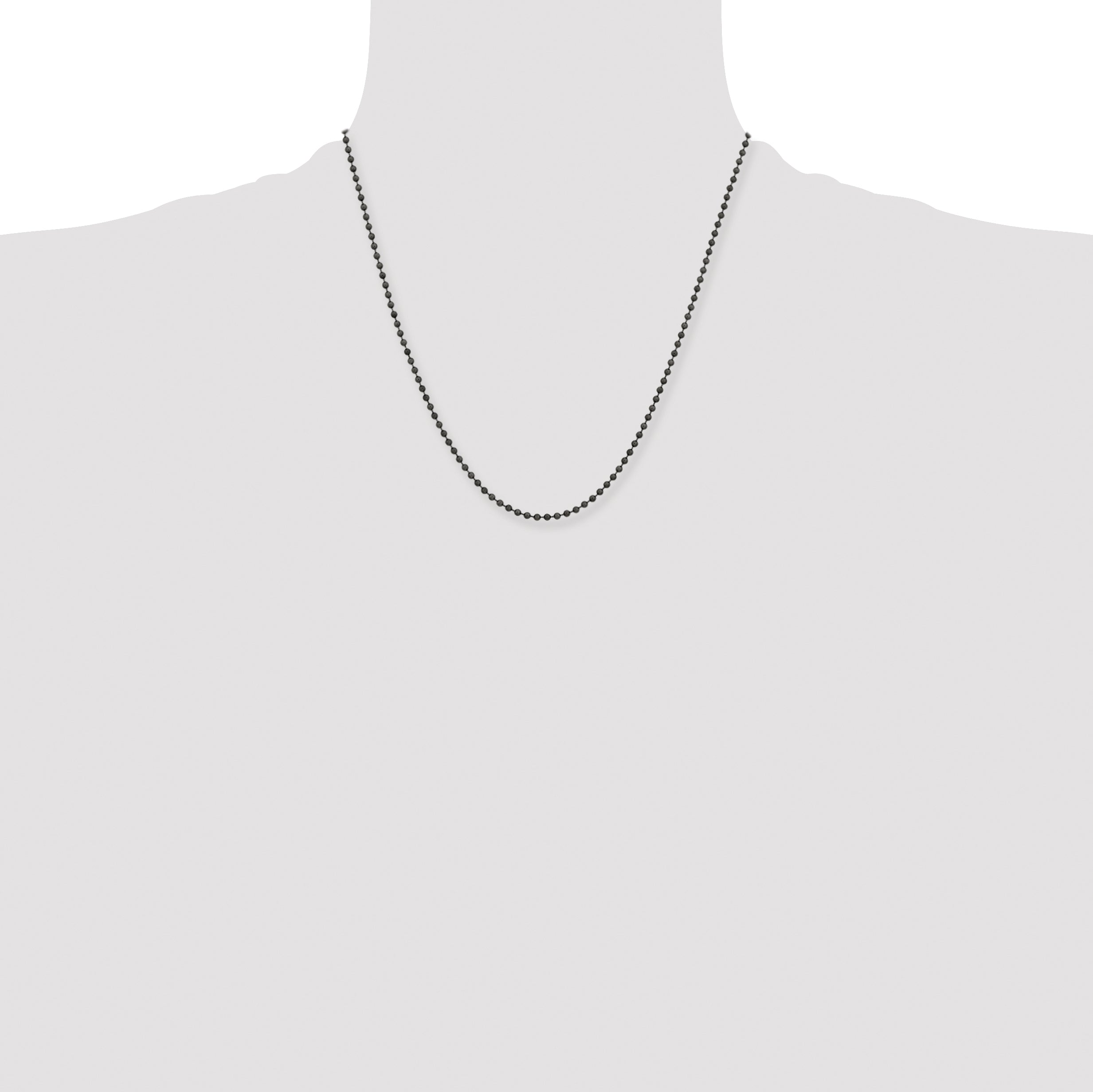 Stainless Steel Chisel Antiqued 2.4mm 20 Inch Beaded Ball Chain