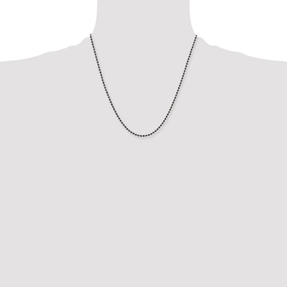 Stainless Steel Chisel Antiqued 2.4mm 20 Inch Beaded Ball Chain