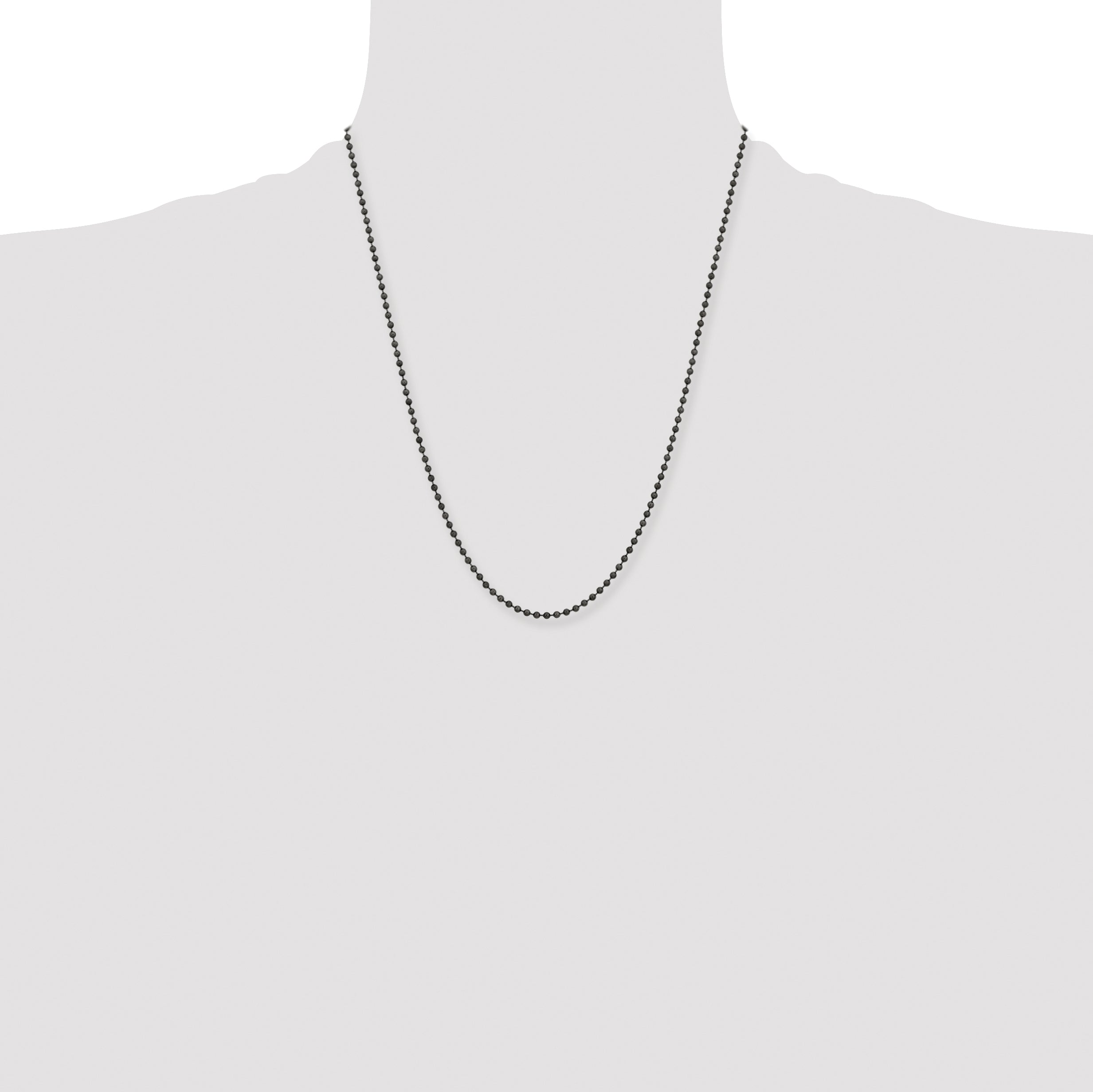 Stainless Steel Chisel Antiqued 2.4mm 22 Inch Beaded Ball Chain