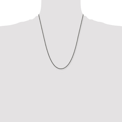 Stainless Steel Chisel Antiqued 2.4mm 22 Inch Beaded Ball Chain