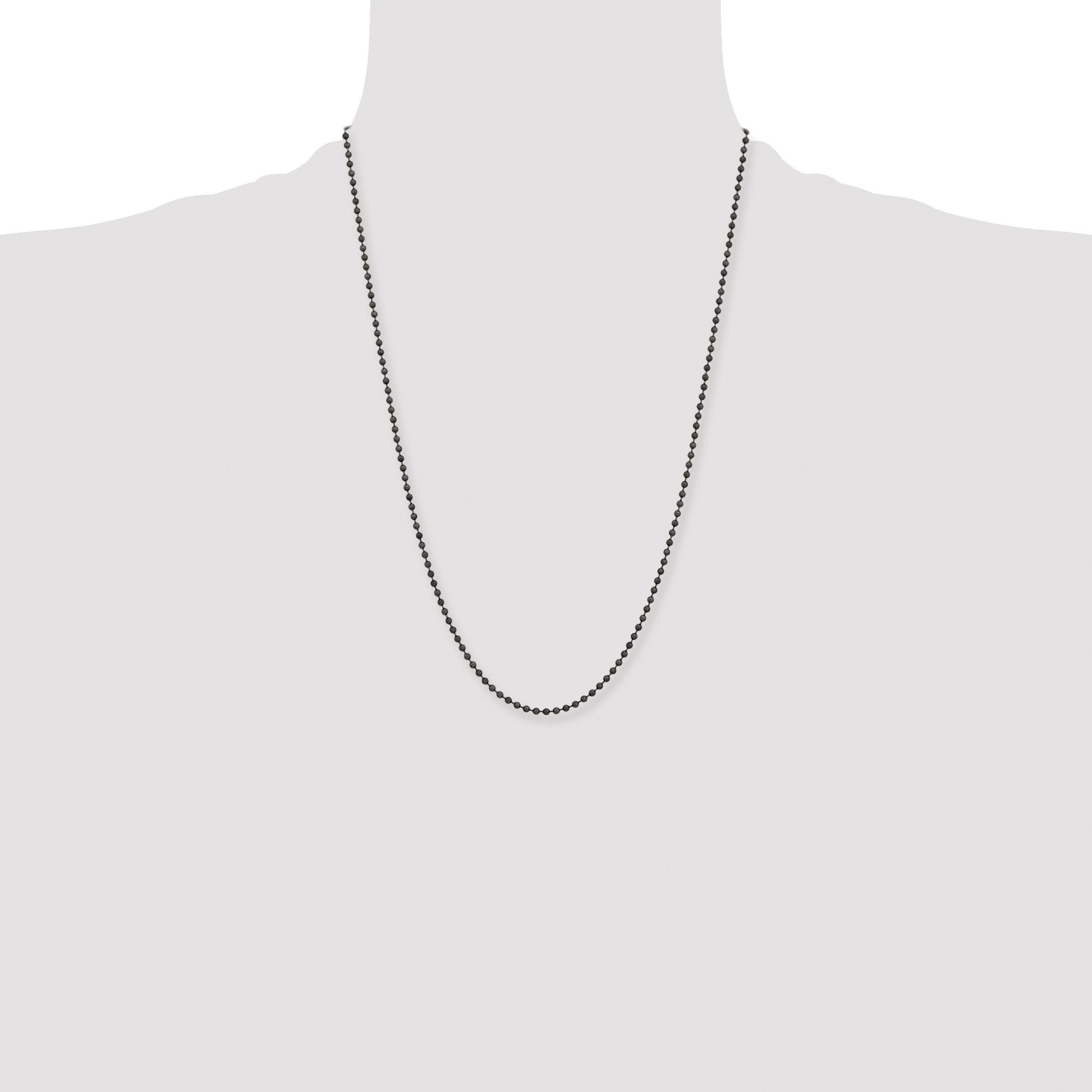 Stainless Steel Chisel Antiqued 2.4mm 24 Inch Beaded Ball Chain
