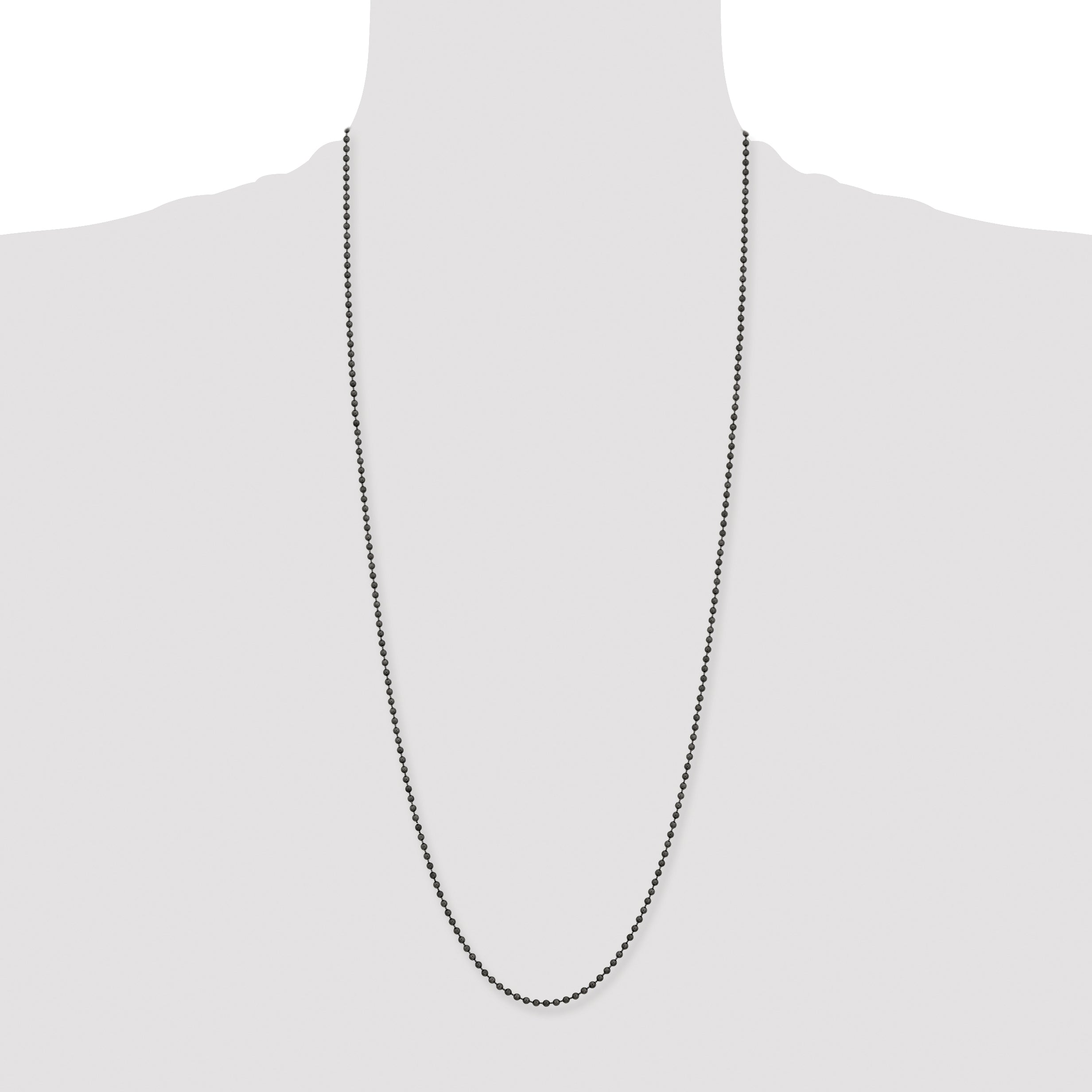 Stainless Steel Chisel Antiqued 2.4mm 30 Inch Beaded Ball Chain
