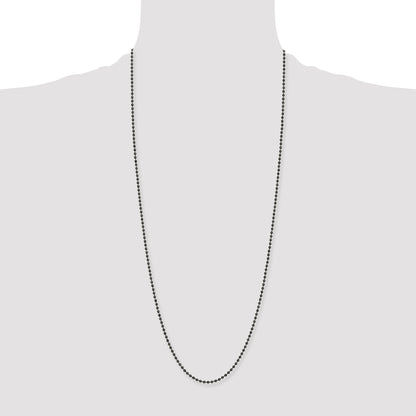 Stainless Steel Chisel Antiqued 2.4mm 30 Inch Beaded Ball Chain
