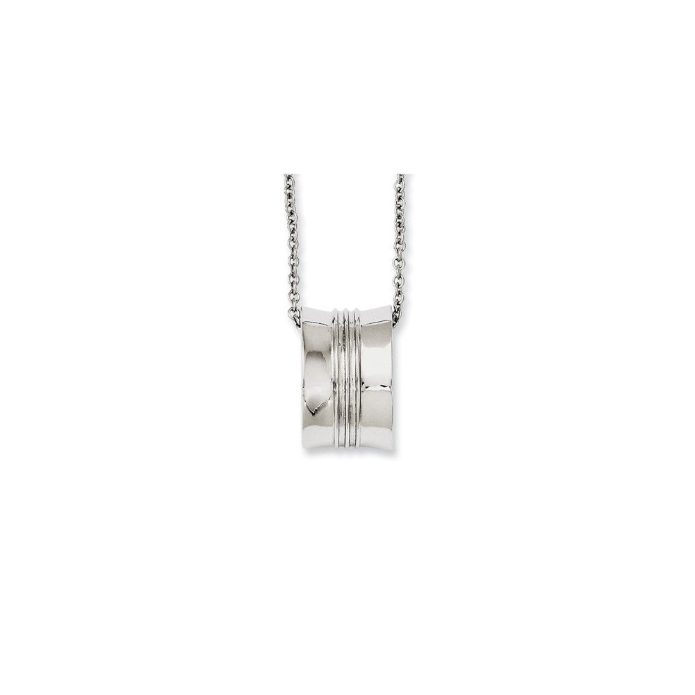 Stainless Steel Polished Geometrical Pendant 18In Necklace