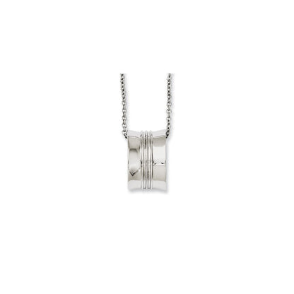 Stainless Steel Polished Geometrical Pendant 18In Necklace