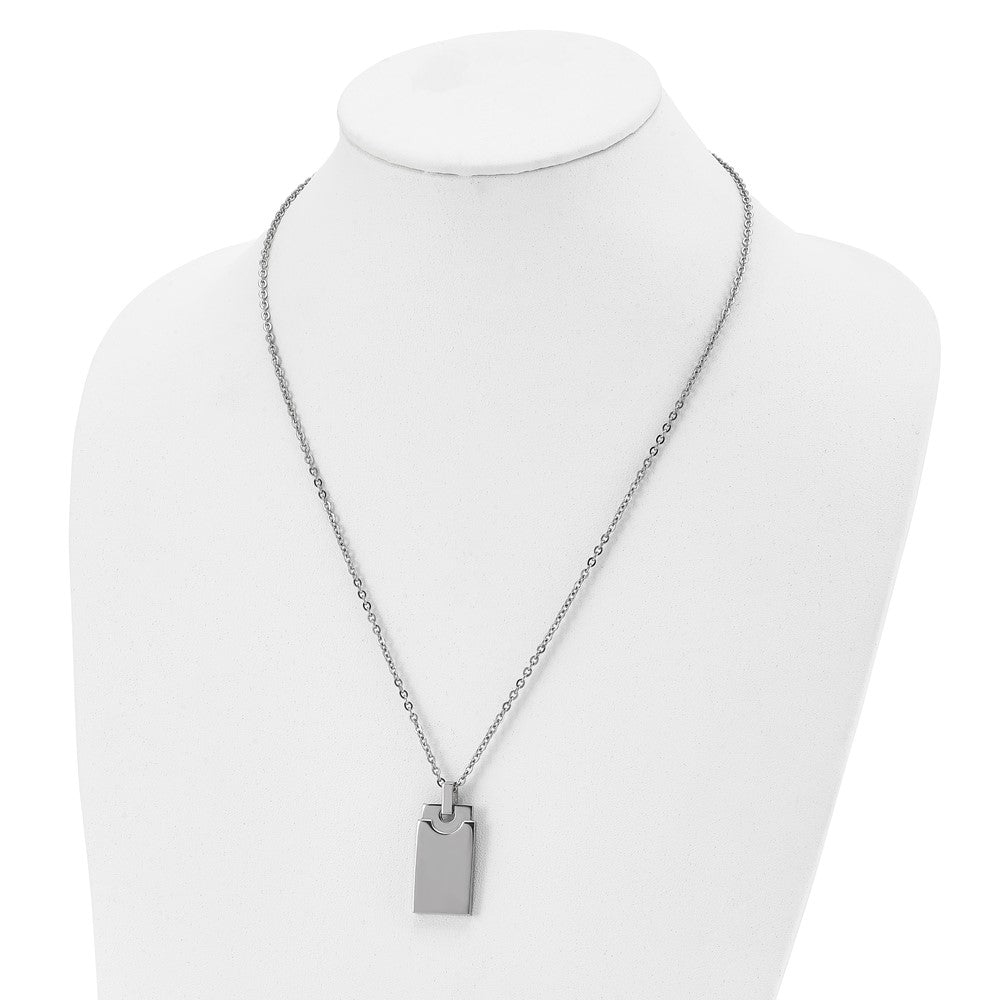Stainless Steel Polished Square 22In Necklace