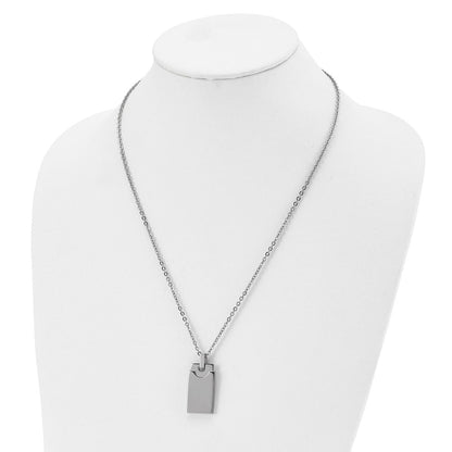 Stainless Steel Polished Square 22In Necklace