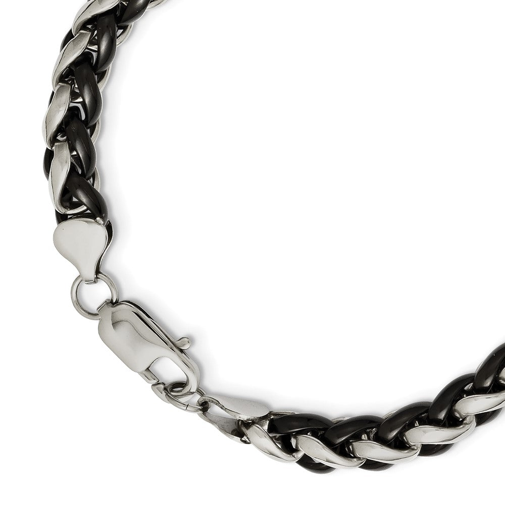 Stainless Steel Chisel Polished Black Ip-Plated 24 Inch Necklace