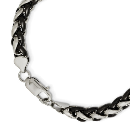 Stainless Steel Chisel Polished Black Ip-Plated 24 Inch Necklace