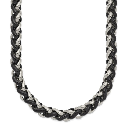 Stainless Steel Chisel Polished Black Ip-Plated 24 Inch Necklace