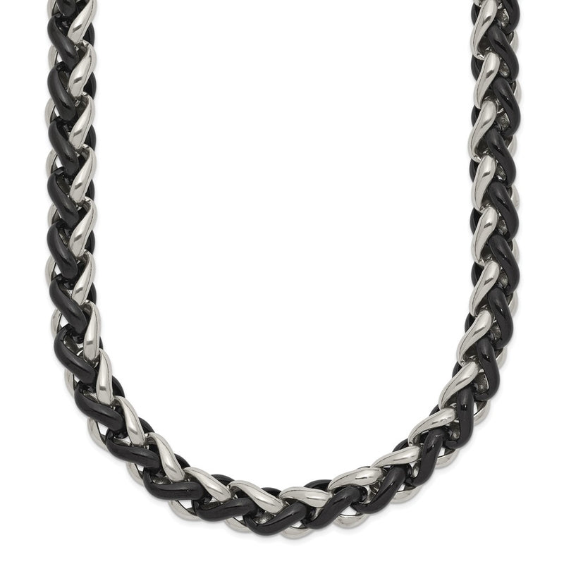Stainless Steel Chisel Polished Black Ip-Plated 24 Inch Necklace