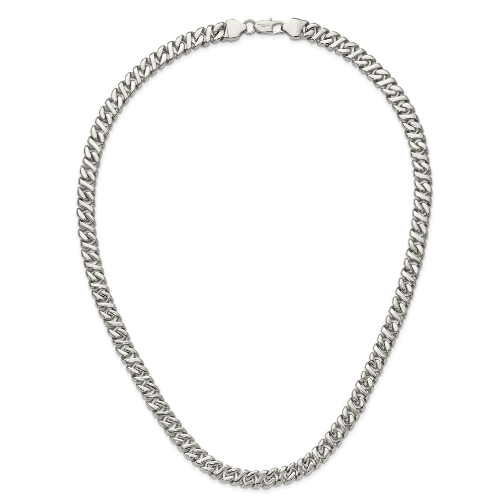Stainless Steel Chisel Polished Link Chain Necklace