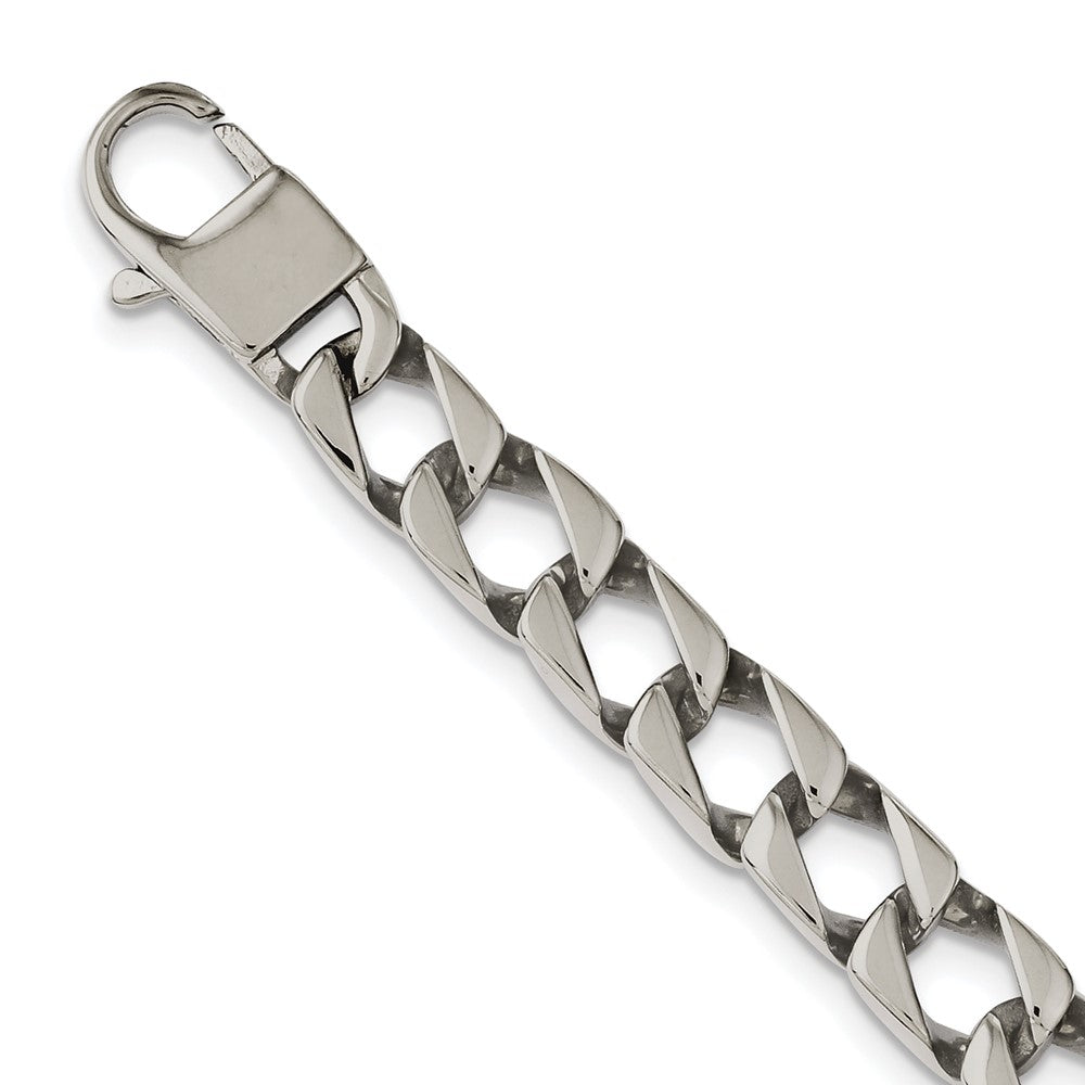 Stainless Steel Chisel Polished Square Link Chain Necklace
