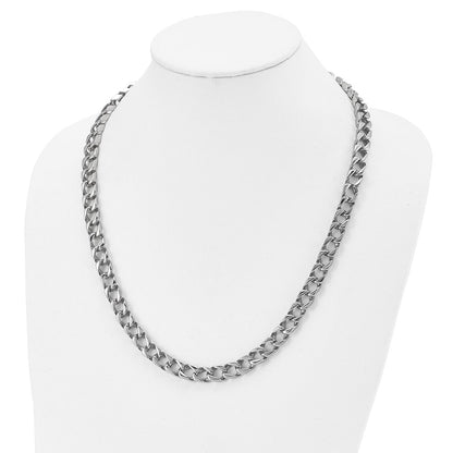 Stainless Steel Chisel Polished Square Link Chain Necklace