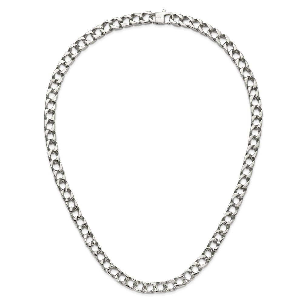 Stainless Steel Chisel Polished Square Link Chain Necklace