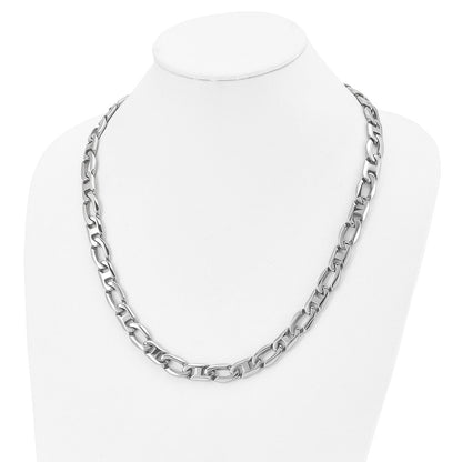 Stainless Steel Chisel Polished Open Link Chain Necklace