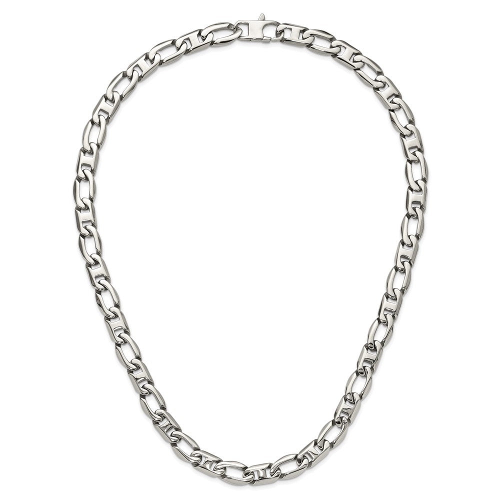 Stainless Steel Chisel Polished Open Link Chain Necklace