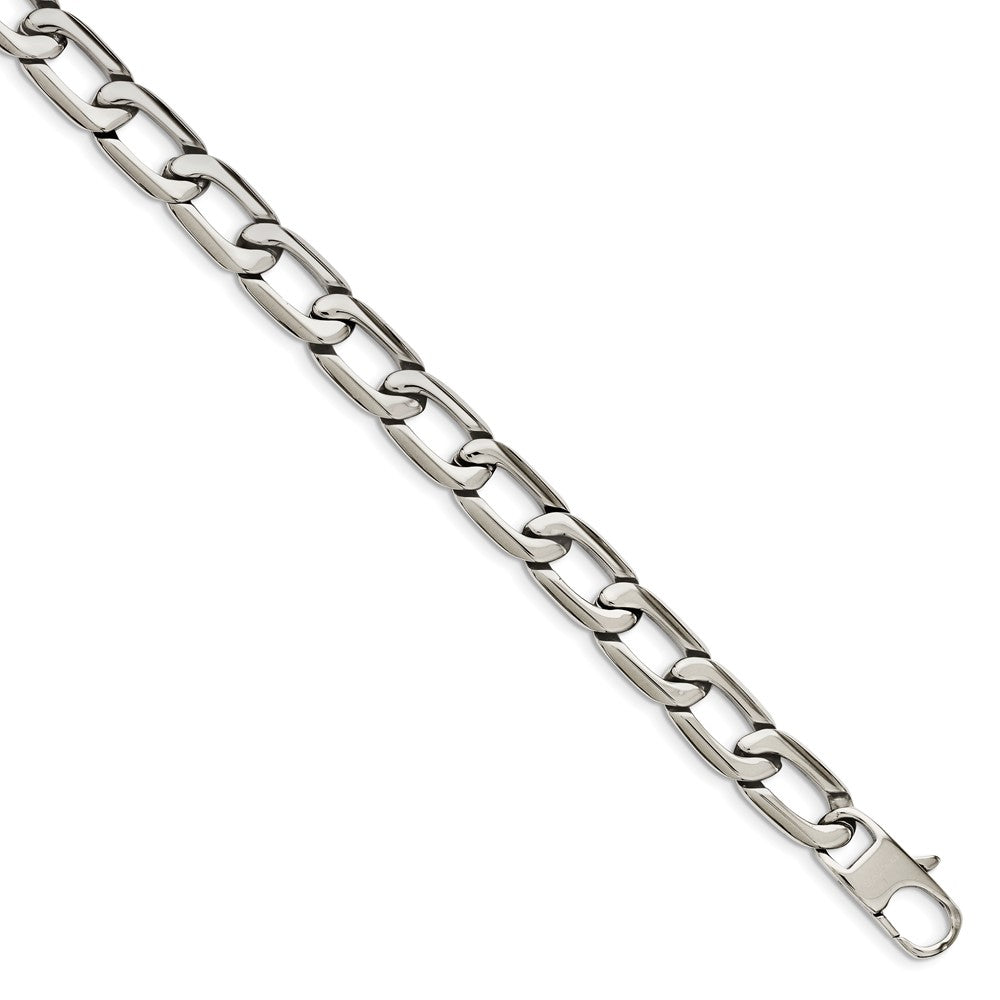 Stainless Steel Chisel Polished Open Link Chain Necklace