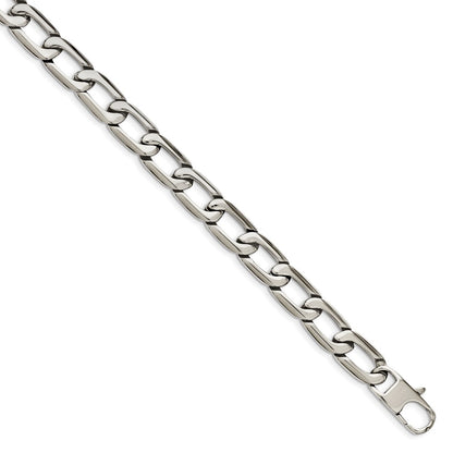 Stainless Steel Chisel Polished Open Link Chain Necklace