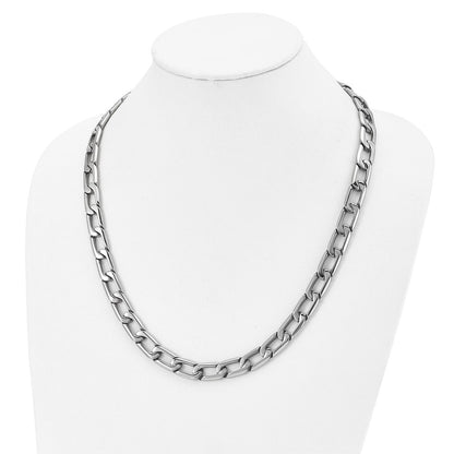 Stainless Steel Chisel Polished Open Link Chain Necklace