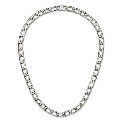 Stainless Steel Chisel Polished Open Link Chain Necklace