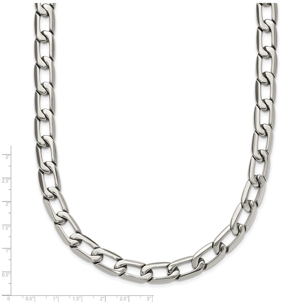 Stainless Steel Chisel Polished Open Link Chain Necklace