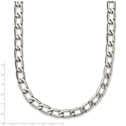 Stainless Steel Chisel Polished Open Link Chain Necklace