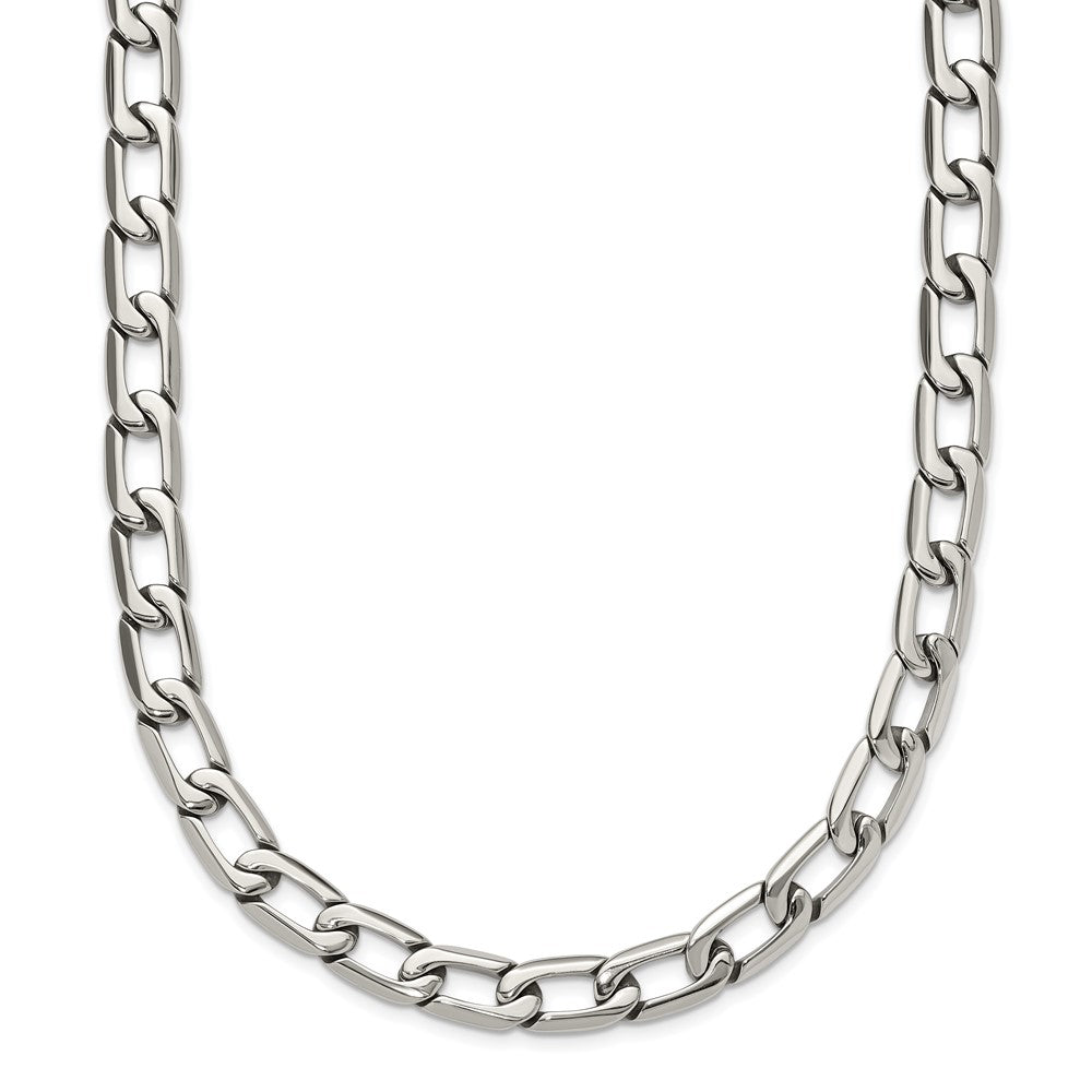 Stainless Steel Chisel Polished Open Link Chain Necklace