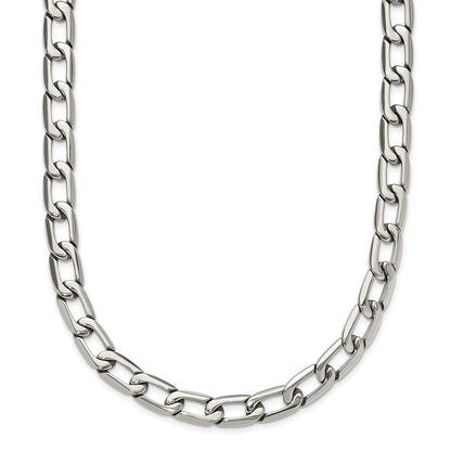 Stainless Steel Chisel Polished Open Link Chain Necklace