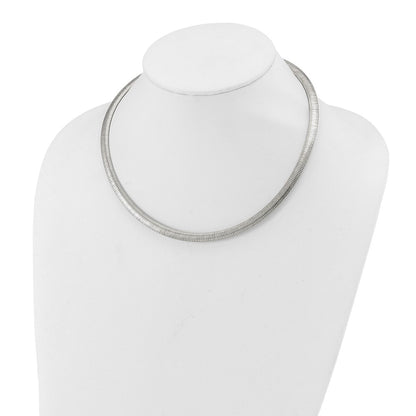 Stainless Steel Chisel Polished 6mm 18 Inch Omega Necklace