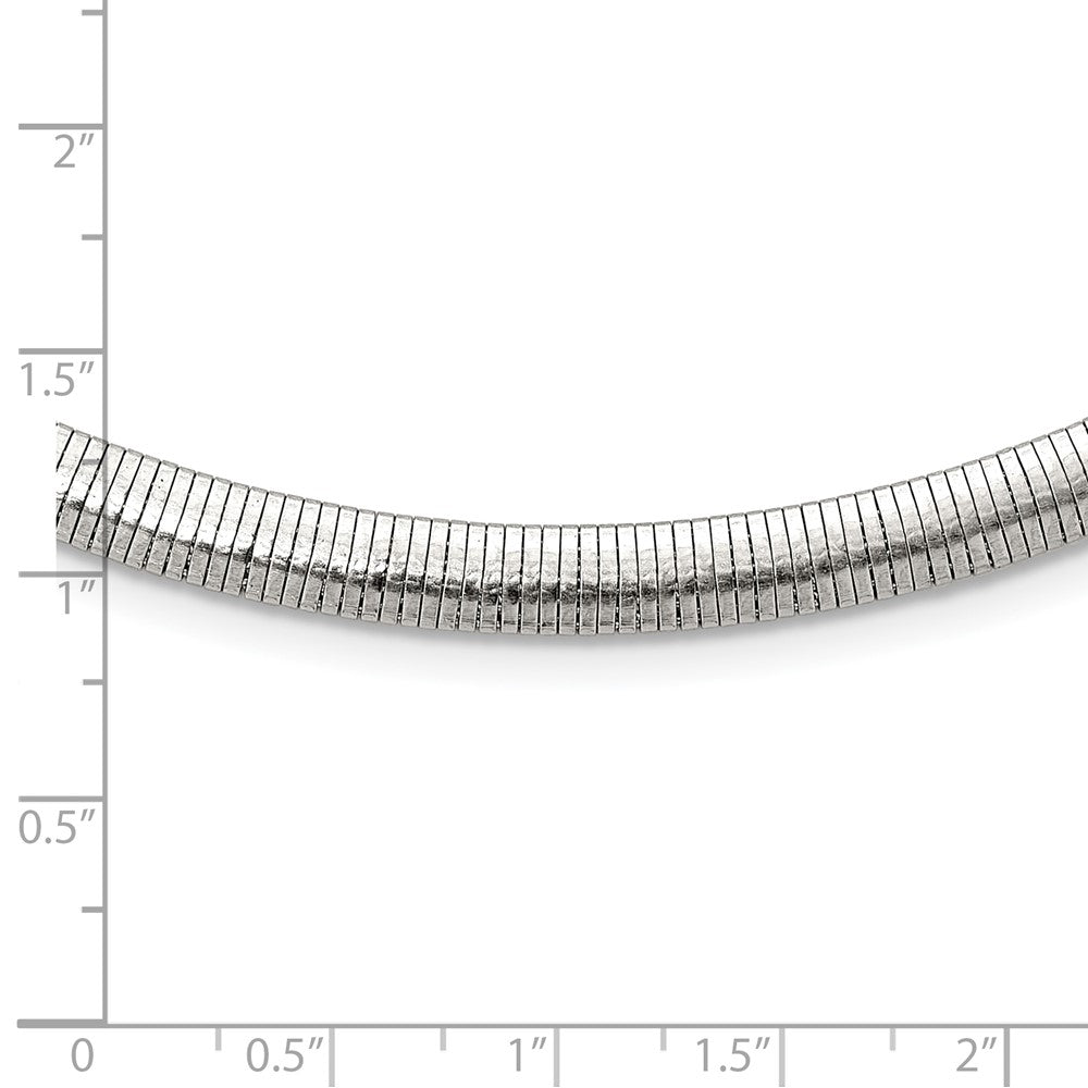 Stainless Steel Chisel Polished 6mm 18 Inch Omega Necklace