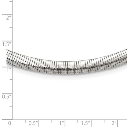 Stainless Steel Chisel Polished 6mm 18 Inch Omega Necklace