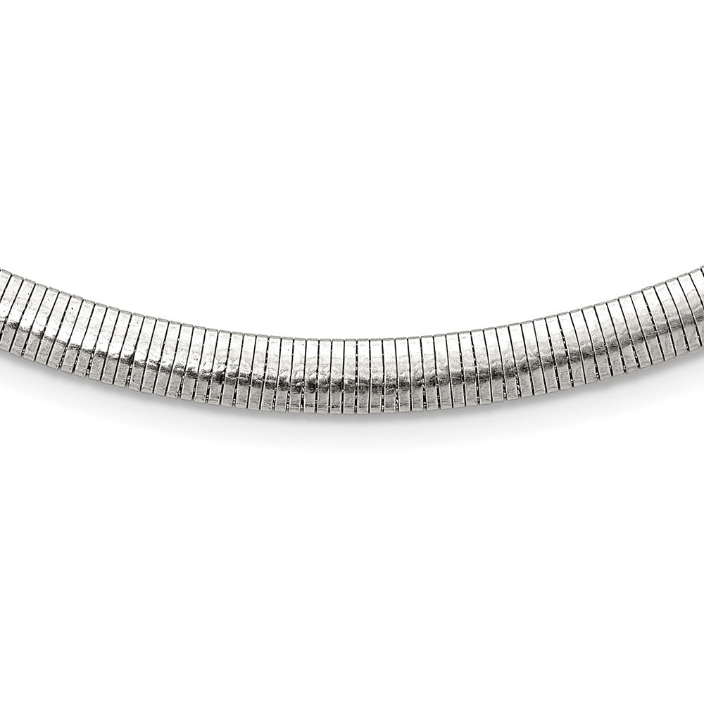 Stainless Steel Chisel Polished 6mm 18 Inch Omega Necklace