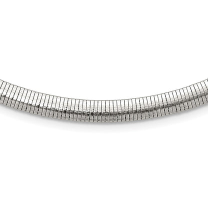 Stainless Steel Chisel Polished 6mm 18 Inch Omega Necklace