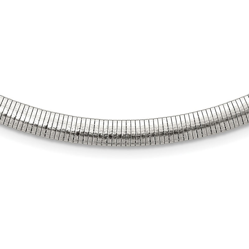 Stainless Steel Chisel Polished 6mm 18 Inch Omega Necklace