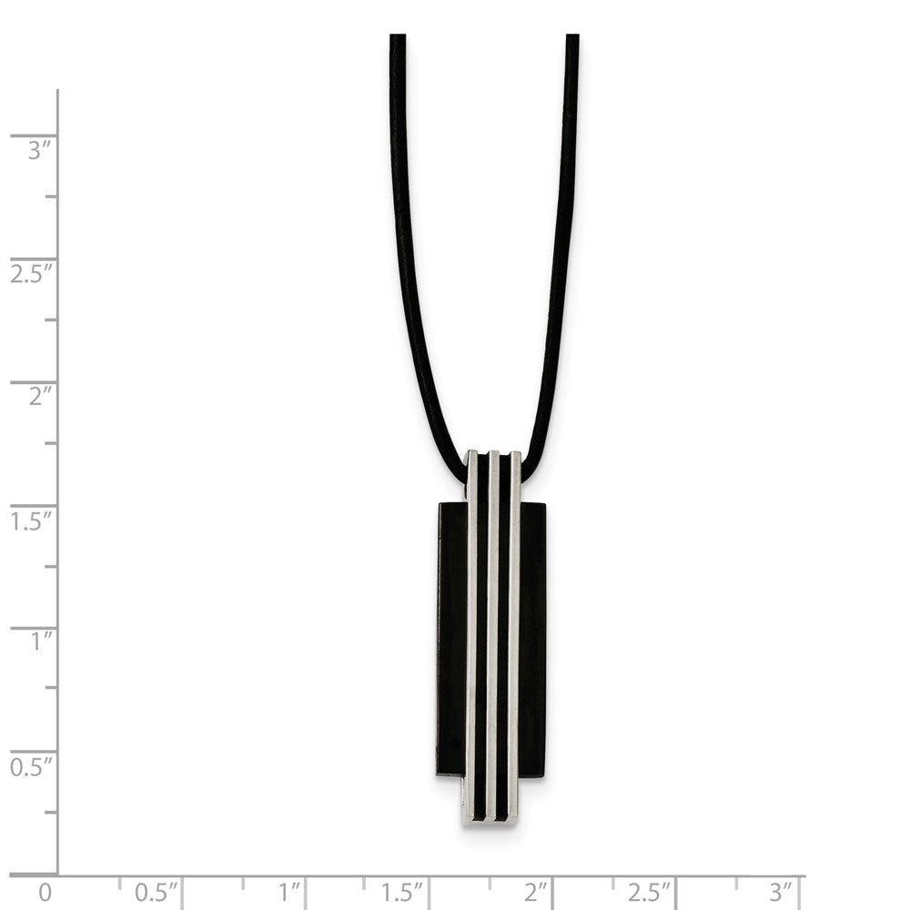 Stainless Steel Polished & Black Ip-Plated Necklace