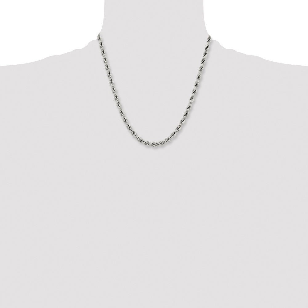 Chisel Stainless Steel Polished 6mm 20 Rope Chain Necklace