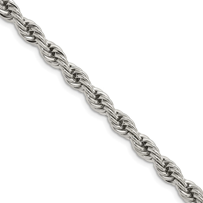 Chisel Stainless Steel Polished 6mm 20 Rope Chain Necklace