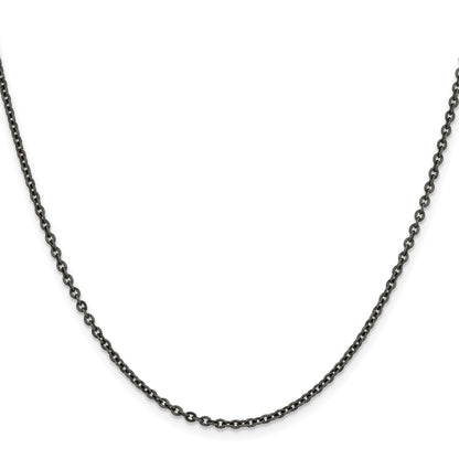 Stainless Steel Chisel Oxidized 18 Inch Cable Chain Necklace