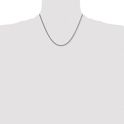 Stainless Steel Chisel Oxidized 18 Inch Cable Chain Necklace