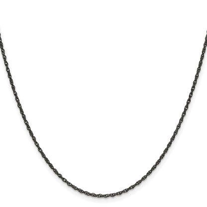 Stainless Steel Chisel Oxidized 2mm Fancy Link Chain Necklace